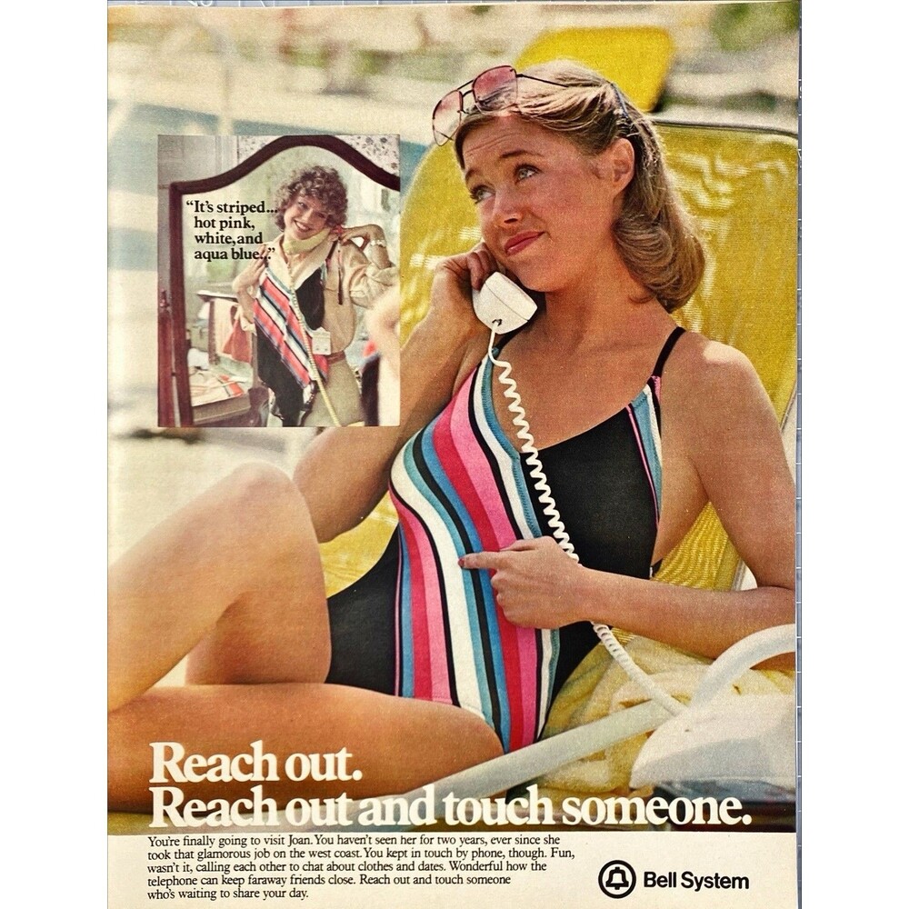 Bell Telephone System "Reach Out and Touch Someone" Vintage Print Ad 1979